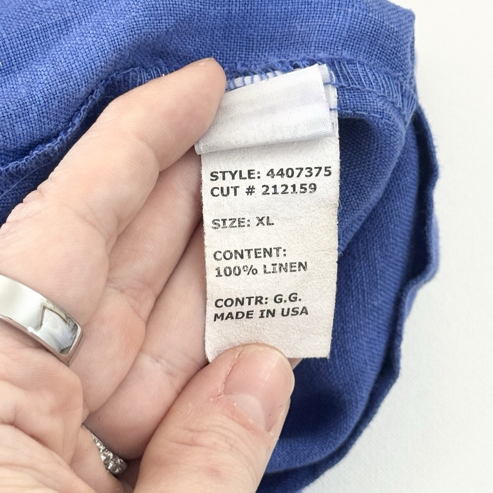 Cut Loose 100% Linen Dress Tunic XL Blue Coastal Lagenlook Casual Popover Shift - Picture 5 of 9
